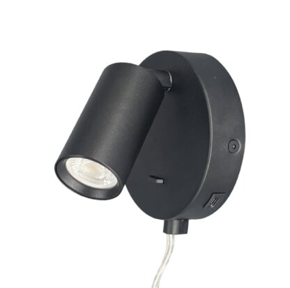 Oz mini K1 vegglampe USB svart