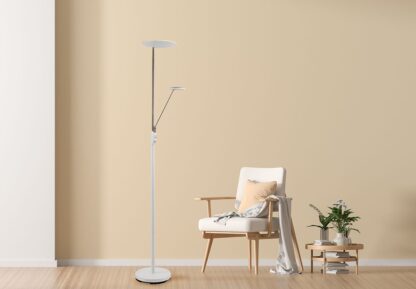 Bergamo gulvuplight m/arm hvit - Bilde 2