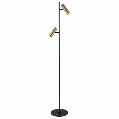 Miller gulvlampe 2-lys svart/messing