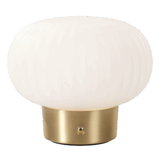 Zoe bordlampe oppladbar opal/messing