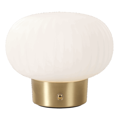 Zoe bordlampe oppladbar opal/messing