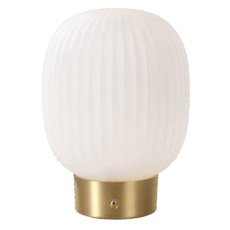 MiIlie bordlampe oppladbar opal/messing