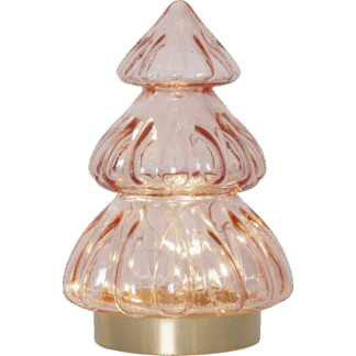 Abete dekorasjon rosa m/lys og timer