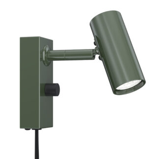 Cato vegglampe enkel skogsgrønn/mattsvart