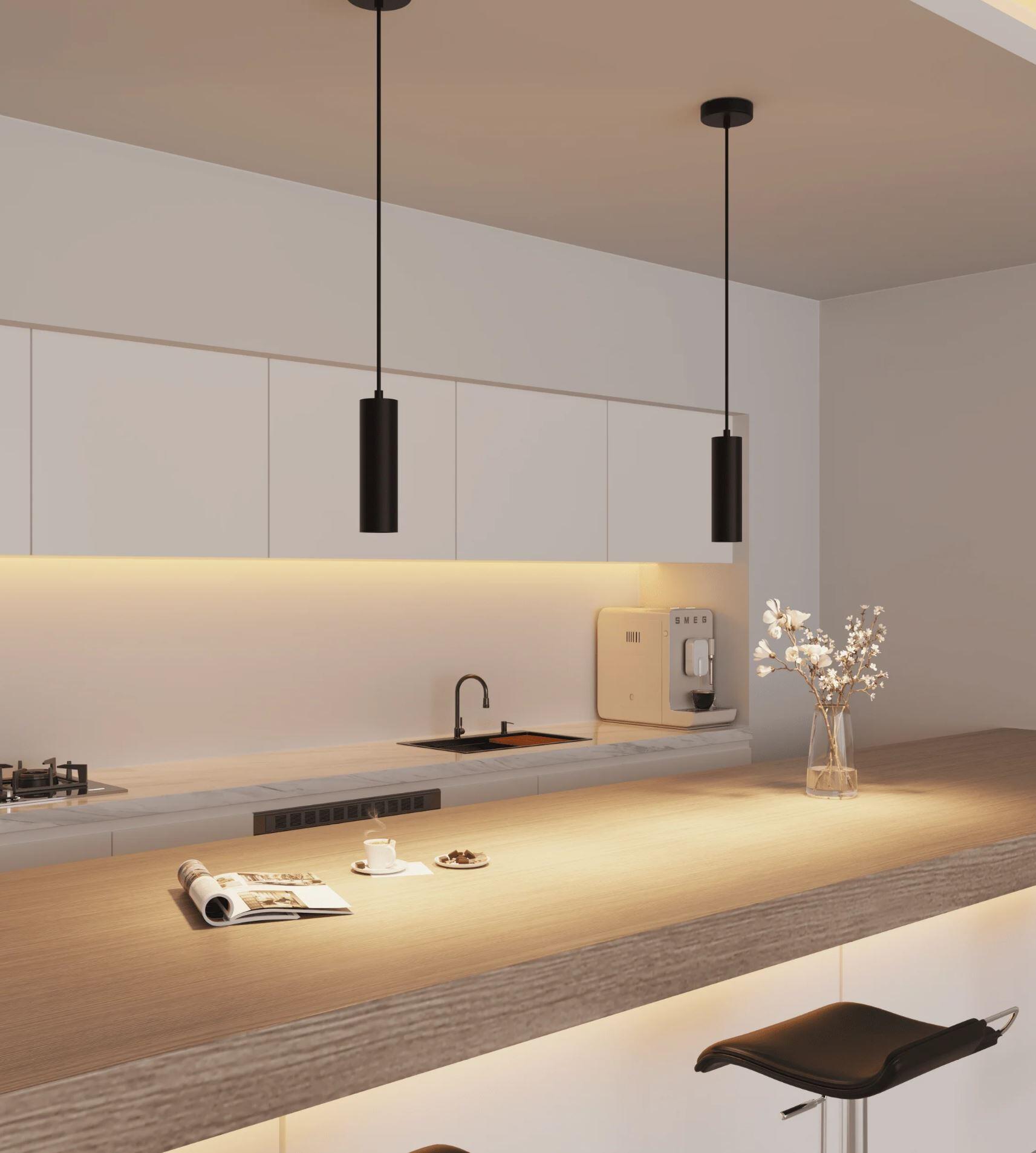 Pendeloppheng m/takkopp svart GU10 - Bilde 2