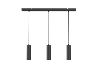 Pendeloppheng m/takplate svart 3 x GU10