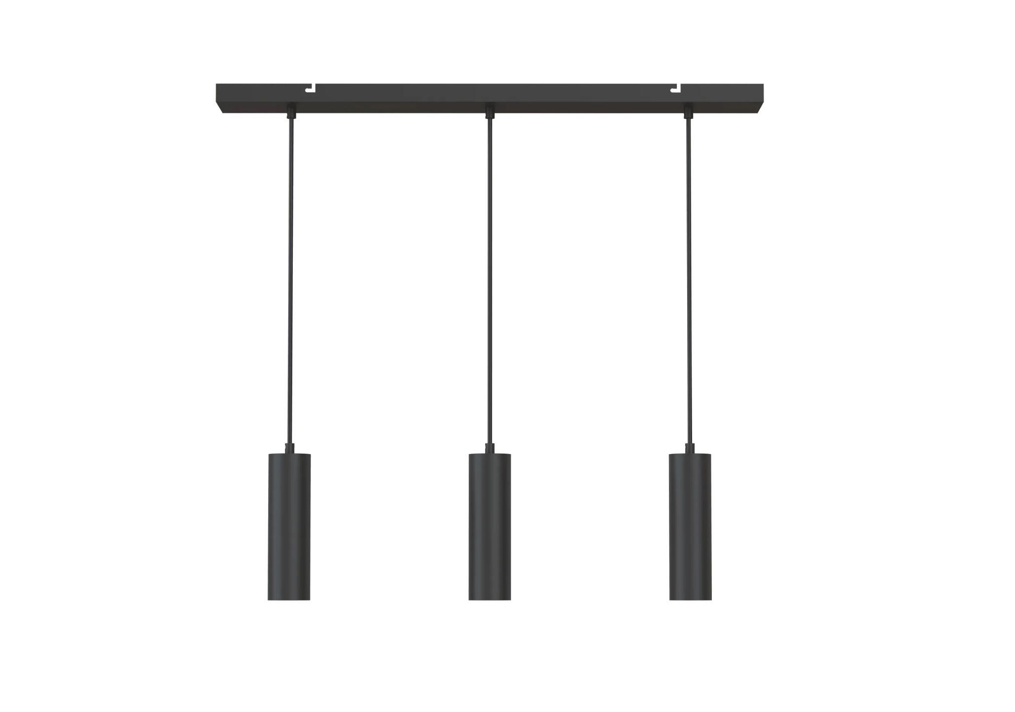 Pendeloppheng m/takplate svart 3 x GU10