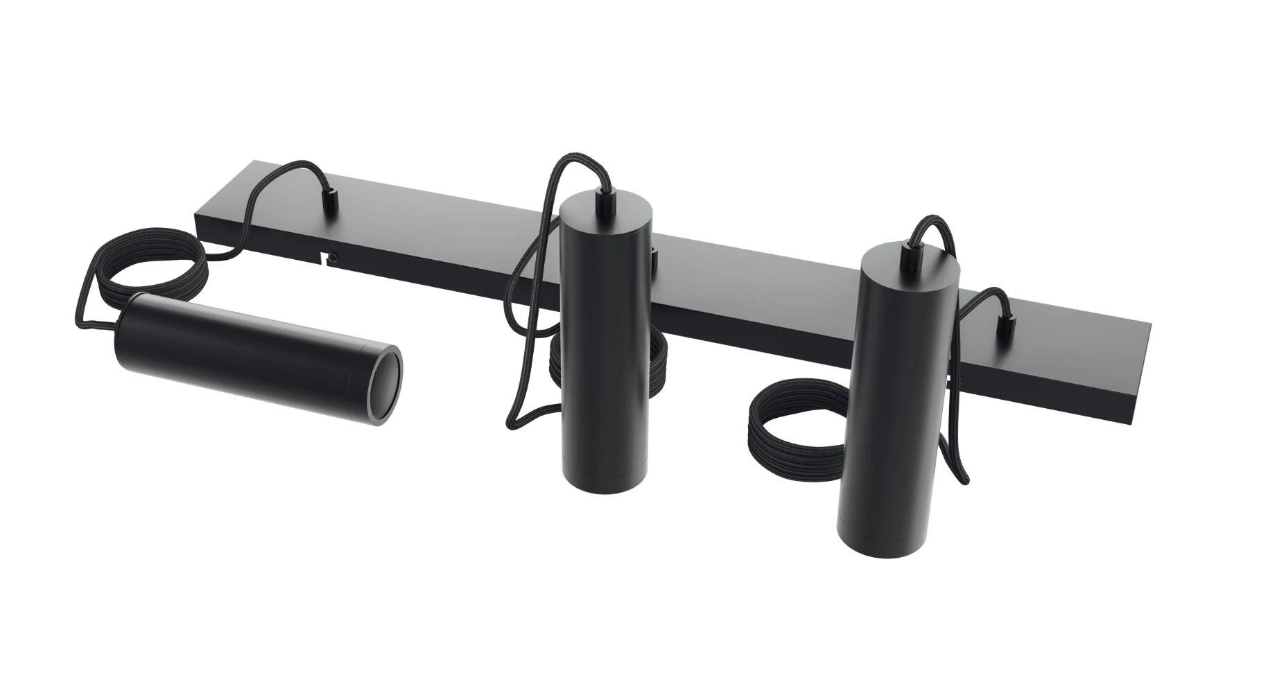 Pendeloppheng m/takplate svart 3 x GU10 - Bilde 3