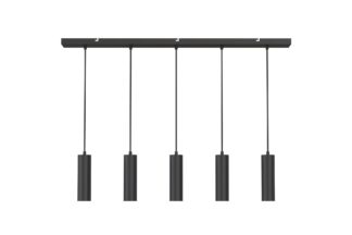 Pendeloppheng m/takplate svart 5 x GU10