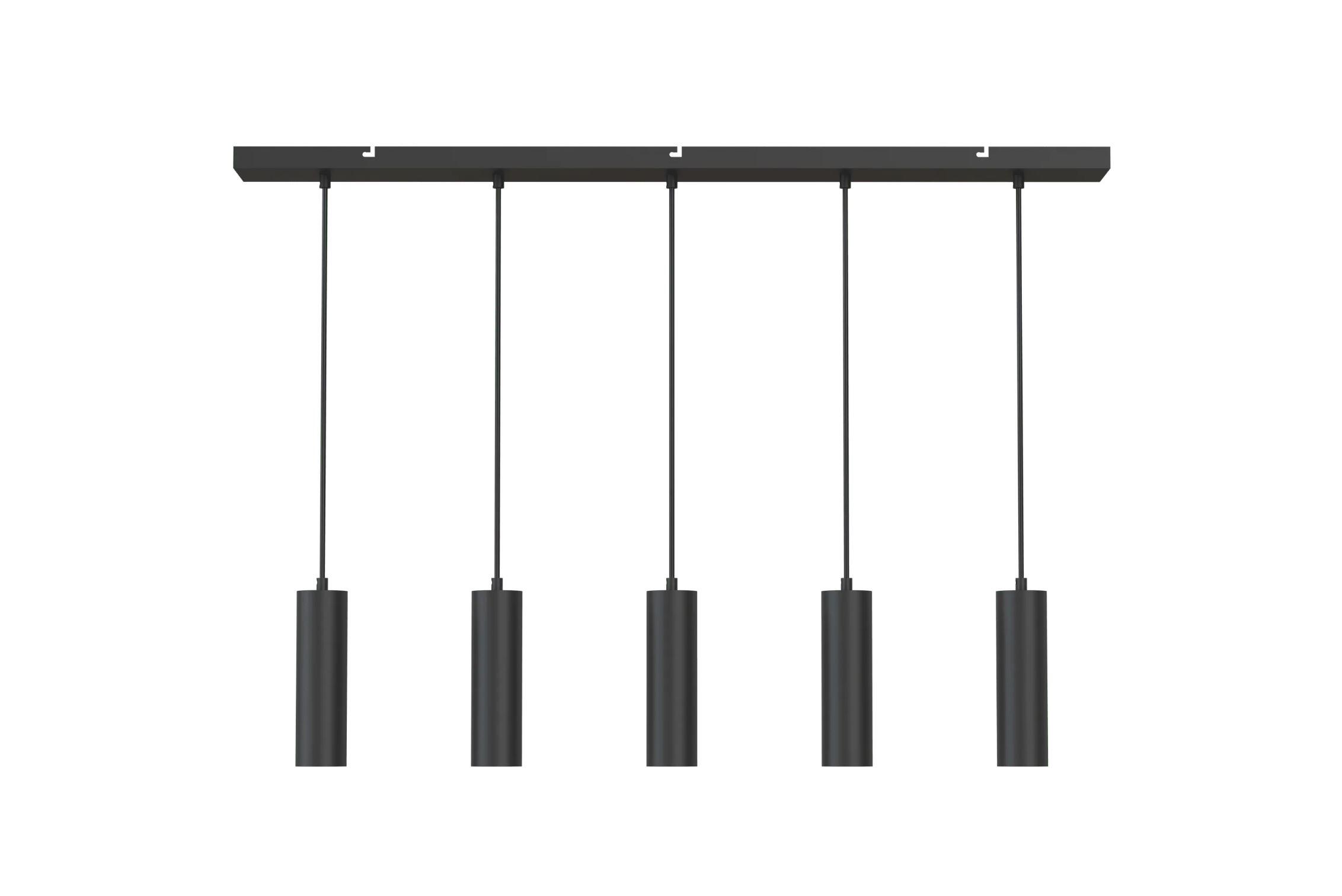 Pendeloppheng m/takplate svart 5 x GU10