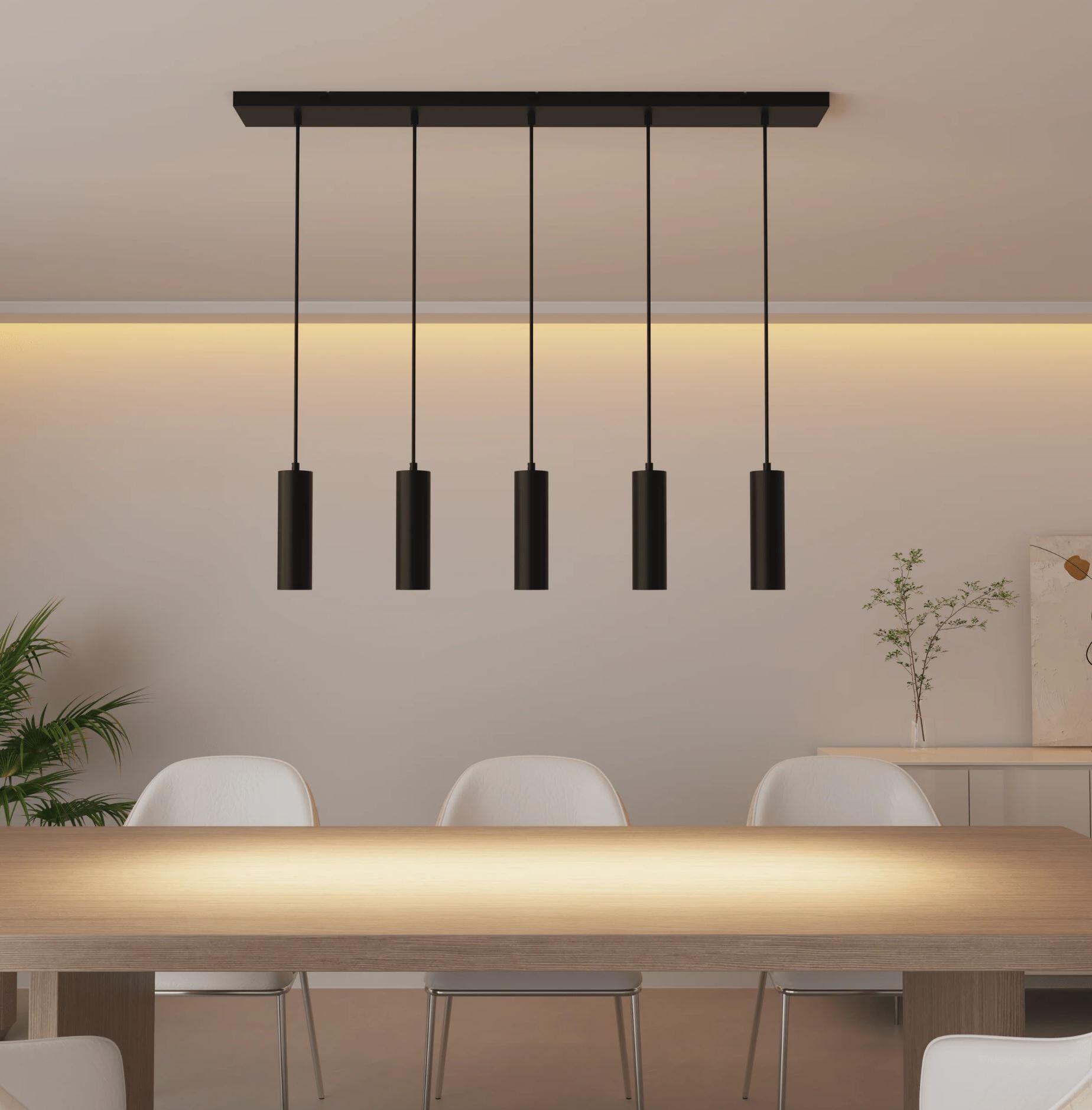 Pendeloppheng m/takplate svart 5 x GU10 - Bilde 3