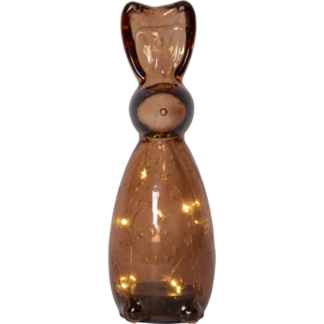 Harry dekorasjon glass brun 25cm m/batteri og timer