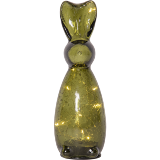 Harry dekorasjon glass grønn 25cm m/batteri og timer