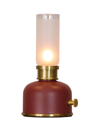 Frida oppladbar bordlampe mørk rød/messing