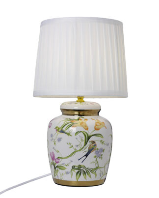 Klassisk mini bordlampe grønn m/hvit skjerm