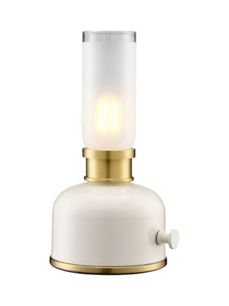 Frida oppladbar bordlampe beige/messing