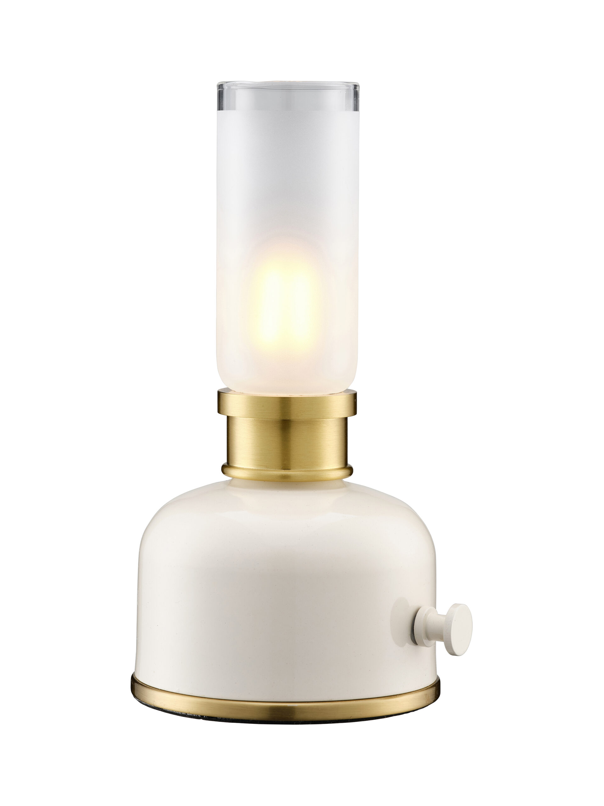 Frida oppladbar bordlampe beige/messing