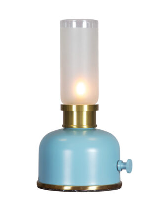Frida oppladbar bordlampe blå/messing
