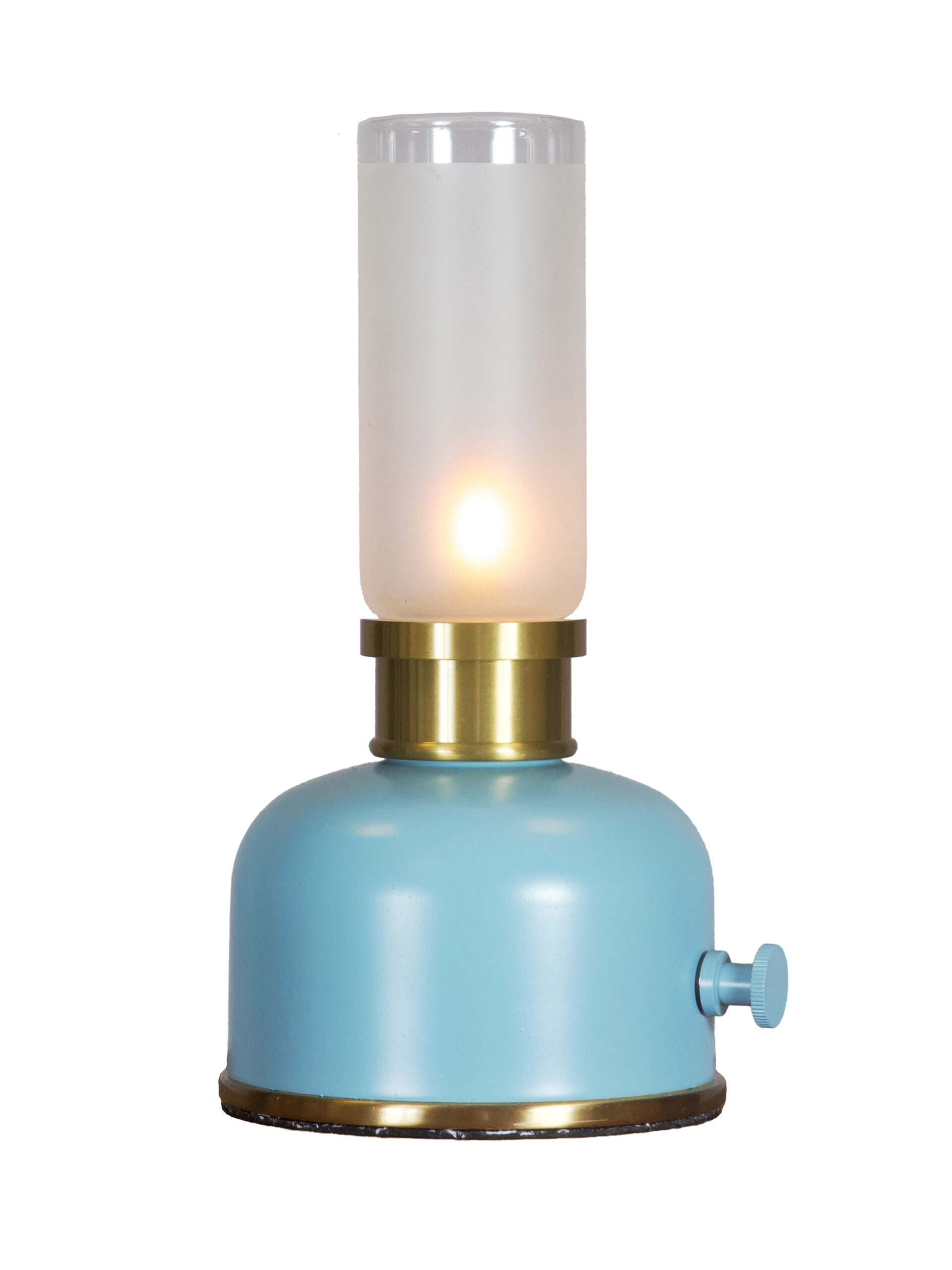 Frida oppladbar bordlampe blå/messing