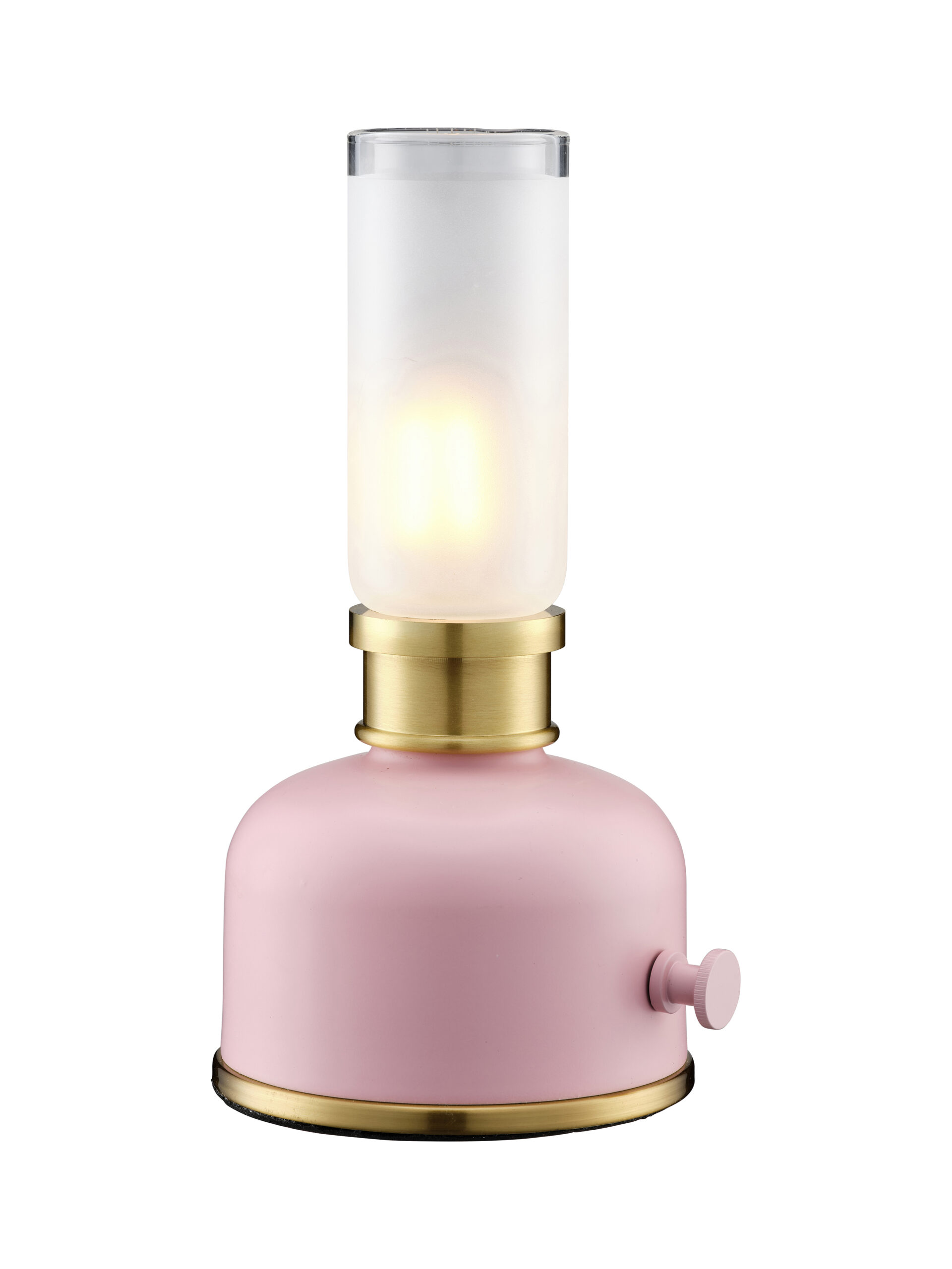Frida oppladbar bordlampe rosa/messing