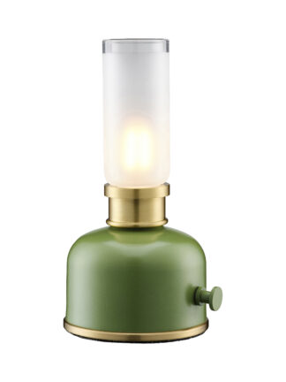 Frida oppladbar bordlampe grønn/messing