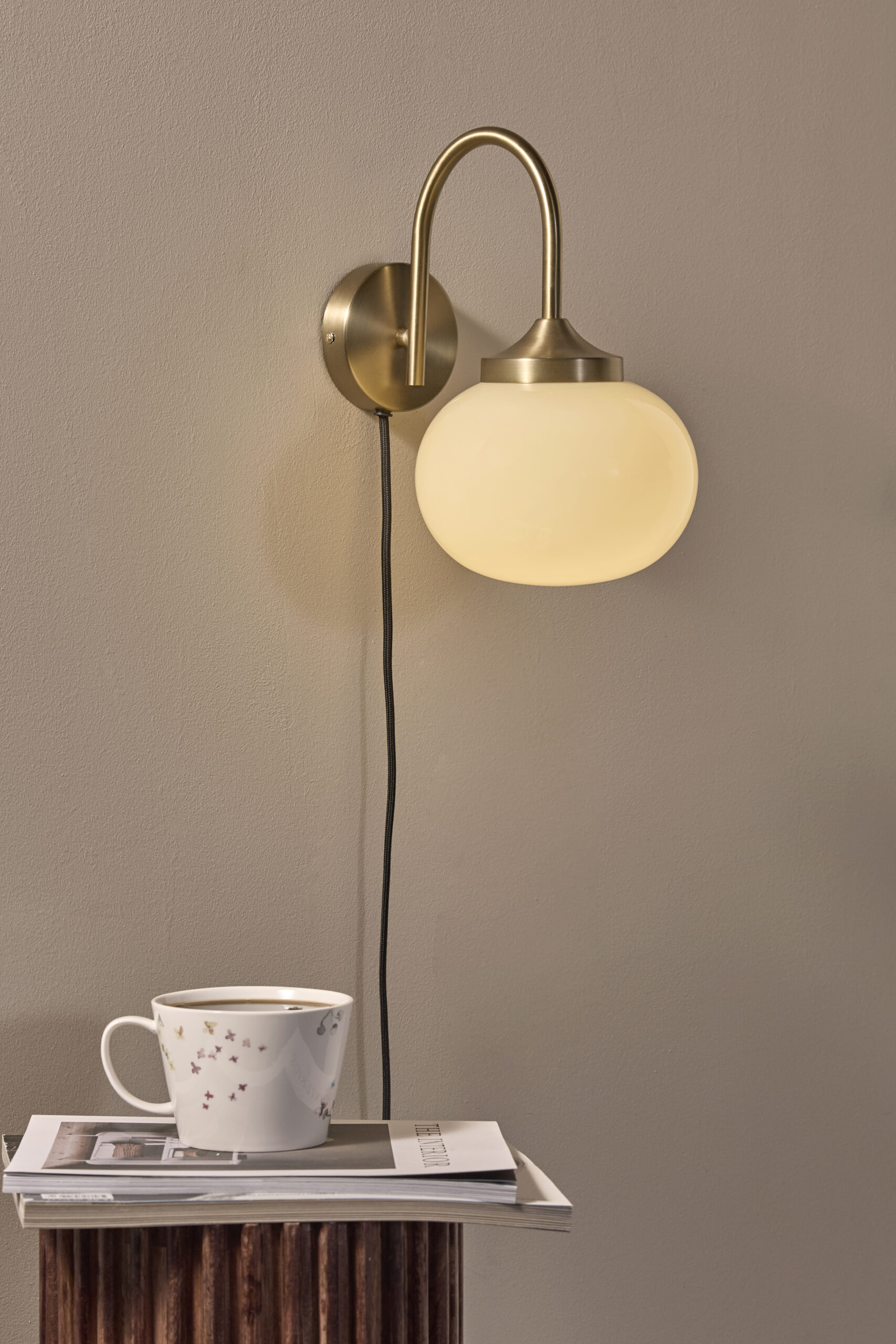Elsy vegglampe antikk messing/amber - Bilde 2