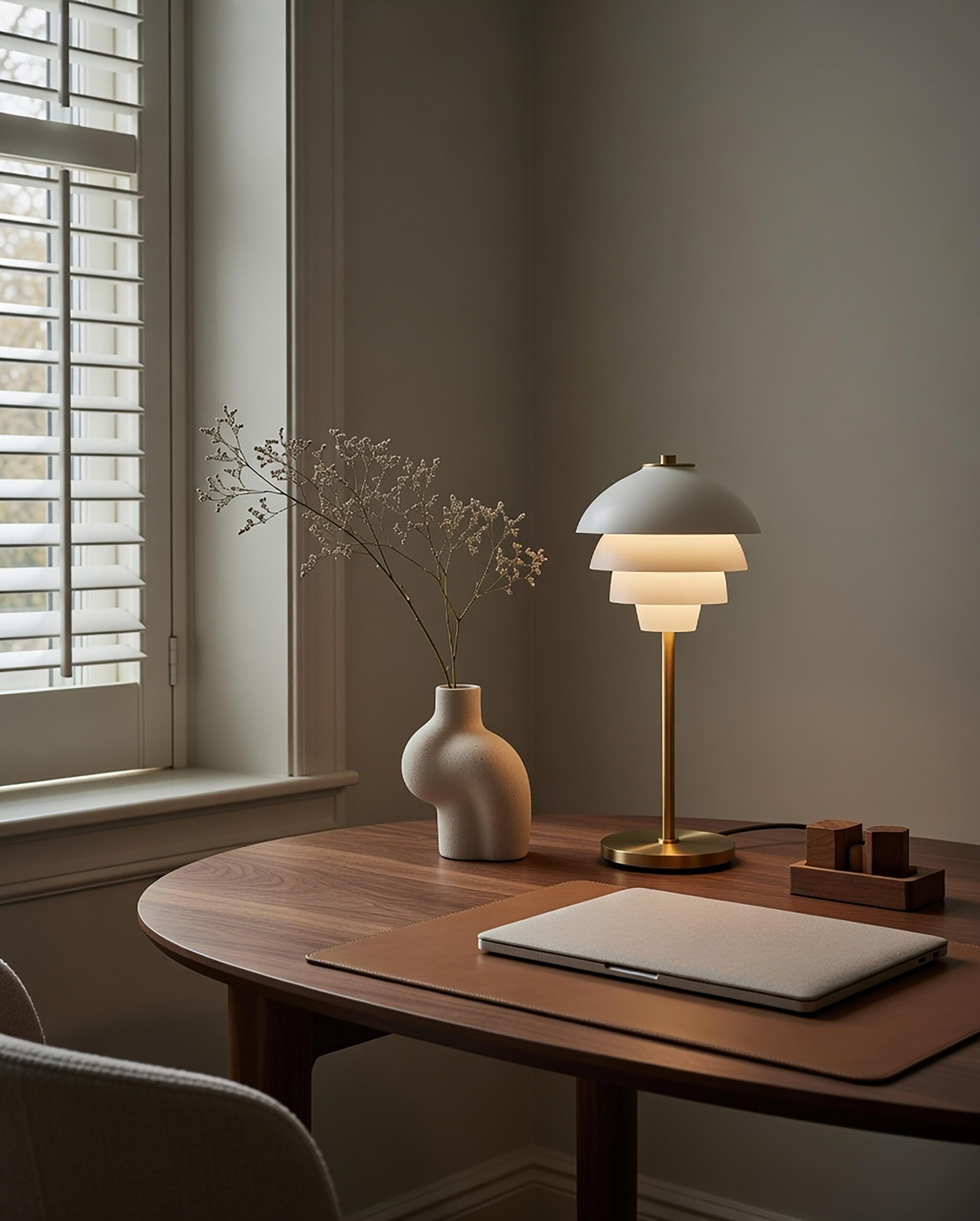 Valencia bordlampe hvit/messing - Bilde 2